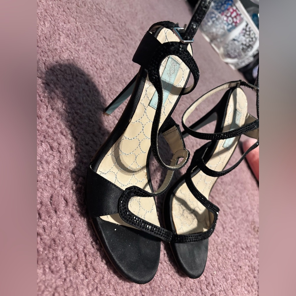 Betsey Johnson Strappy Rhinestone Heels